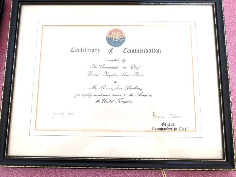  Certificate of commendation